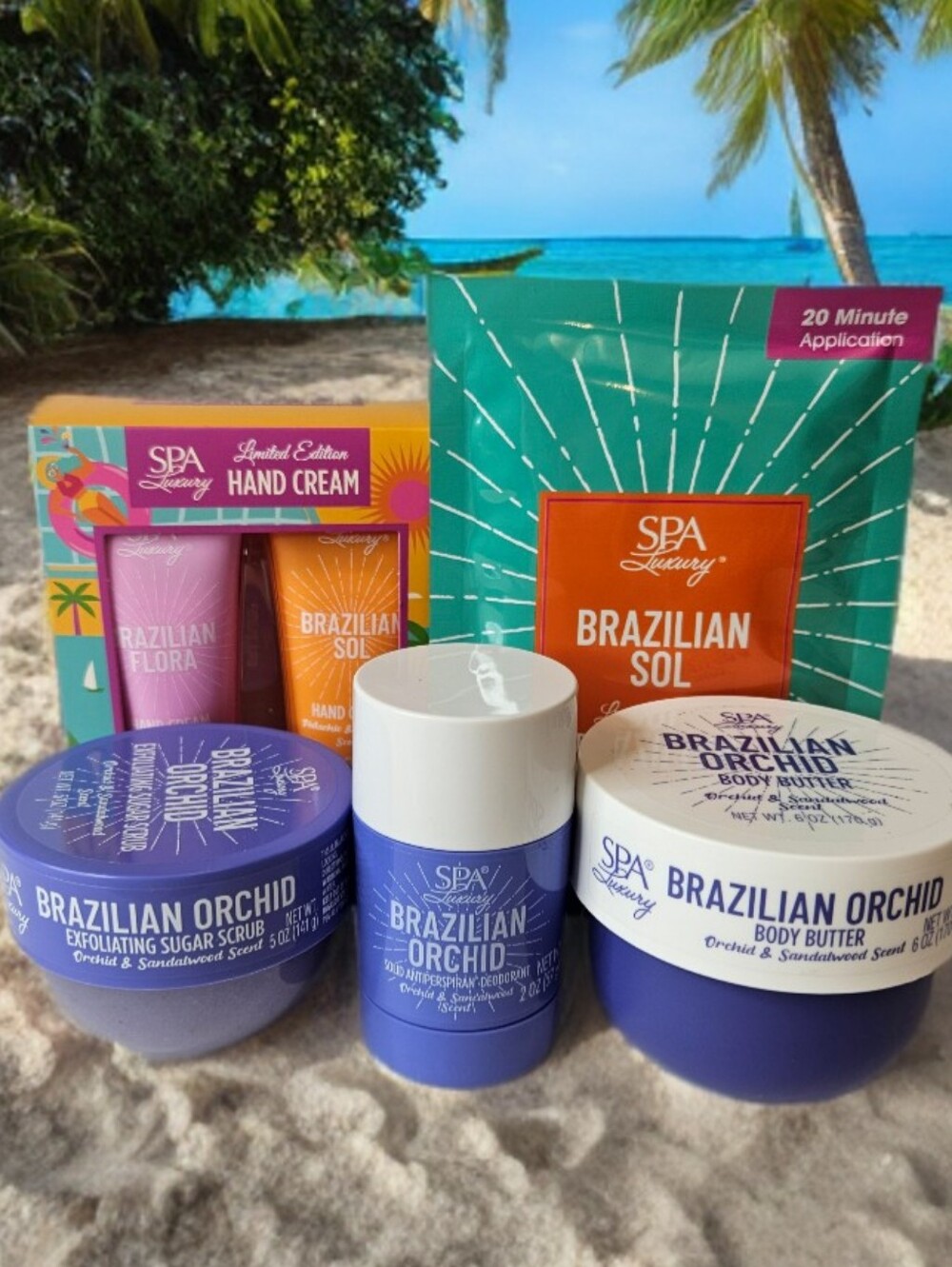 BRAZILIAN ORCHID & BRAZILIAN SOL BODY CARE COLLECTION BY SPA LUXURY  5 PC